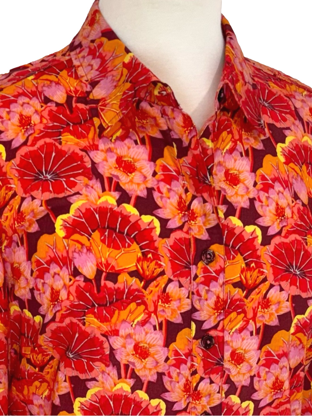 Contemporaine red floral shirt